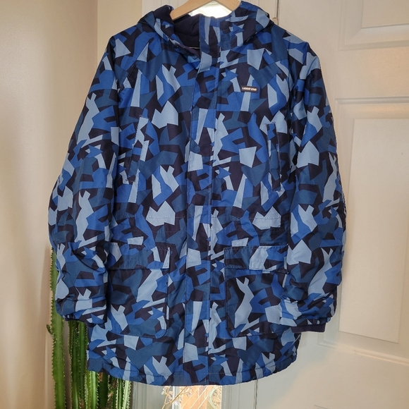 Lands' End Heavyweight Blue Abstract Printed Winter‎ Coat, Size 18H-20H XXL - Picture 1 of 9